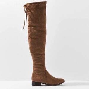 American Eagle Over The Knee Tie Back Boots Taupe Size 10